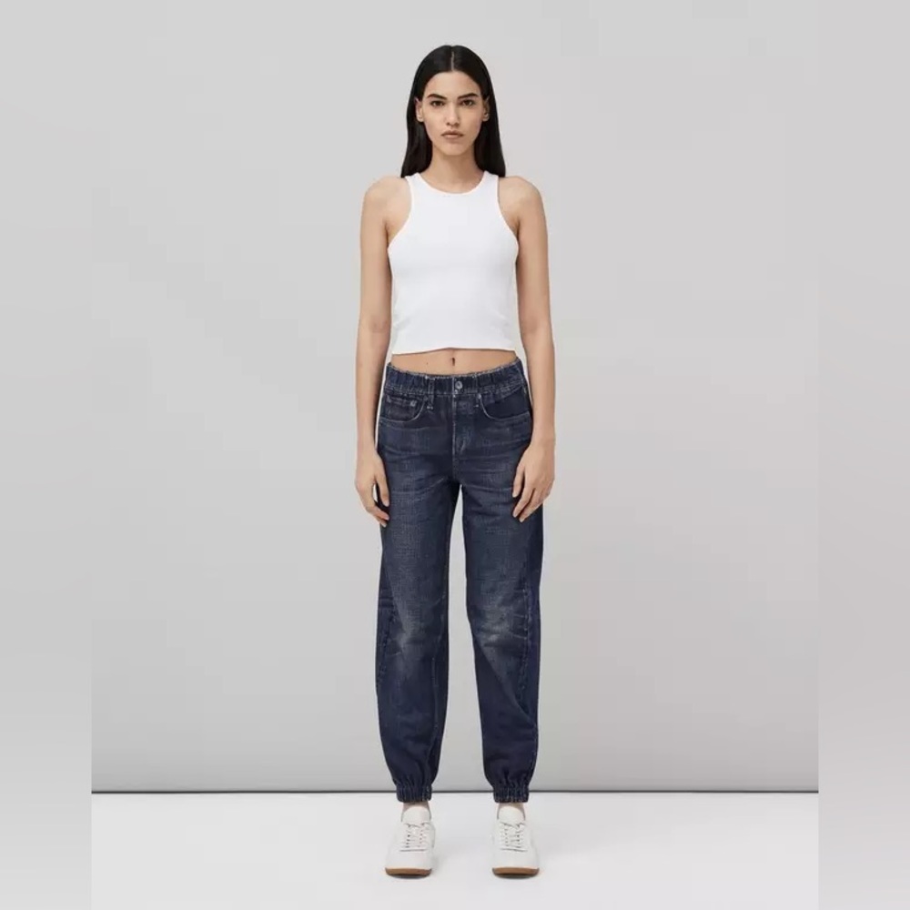 Rag and Bone Miramar distressed denim print cotton joggers size S